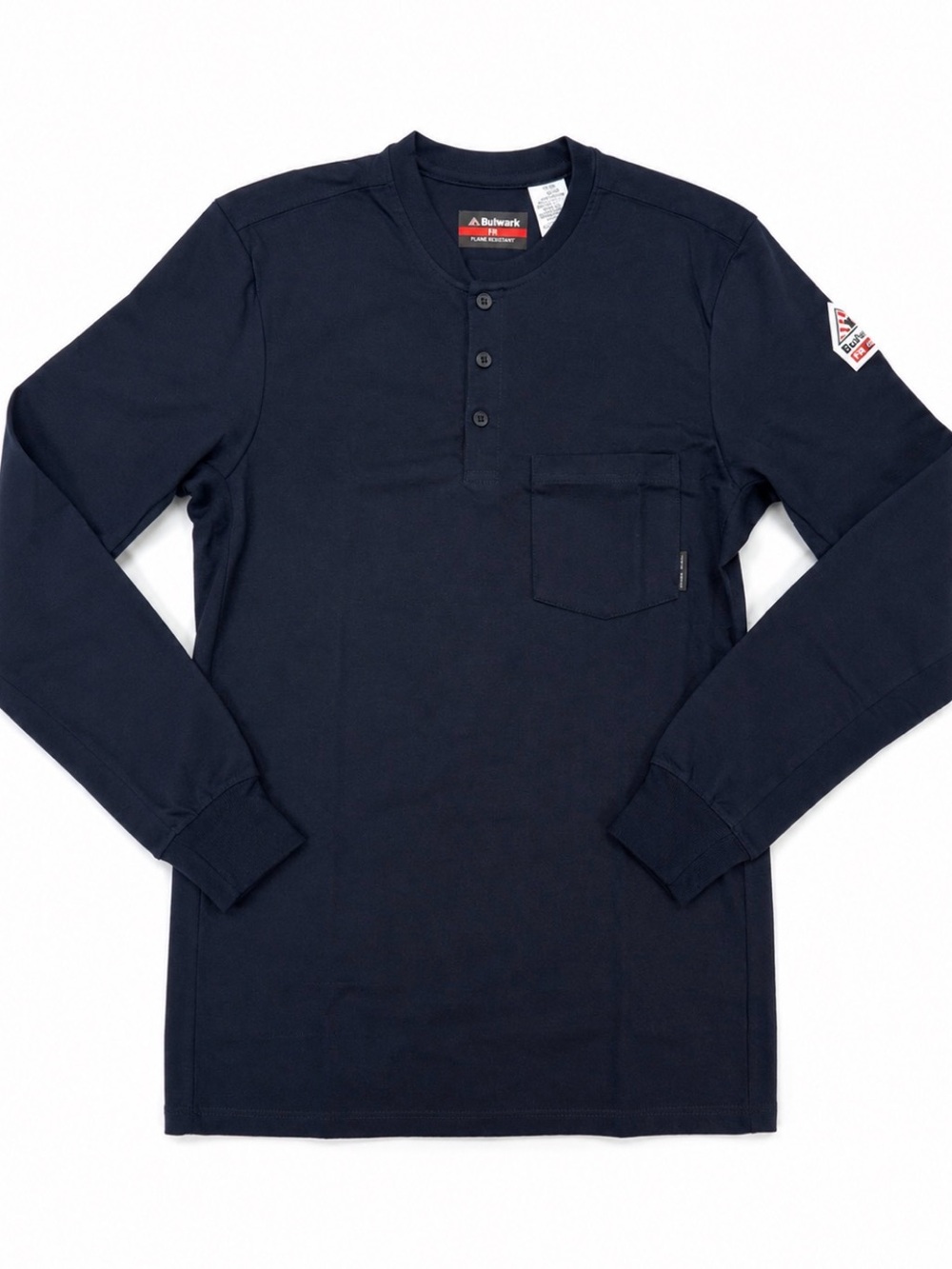 Bulwark FR Flame Resistant Henley Shirt Mens Small Regular Navy CAT 2 NFPA